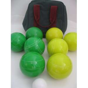  Engraved Bocce package   107mm EPCO yellow and Green balls 