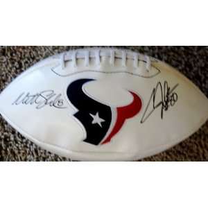 Houston Texans Matt Schaub & Andre Johnson Autographed / Signed Logo 