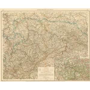  Andree 1899 Antique Map of Sachsen, Germany Office 
