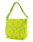 Roomy Lime & Yellow damask print messenger bag purse