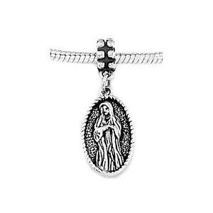  Sterling Silver Virgin Mary Dangle Bead Charm Jewelry