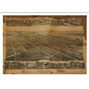 Historic Newtown, Pennsylvania, c. 1893 (L) Panoramic Map Poster Print 