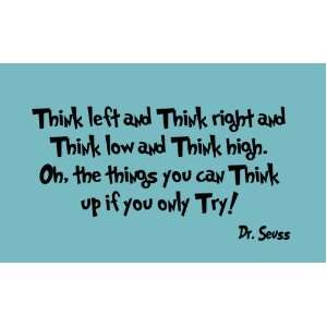   Wall Quote   Think Left Think Right, Vinyl Wall Art Lettering Home