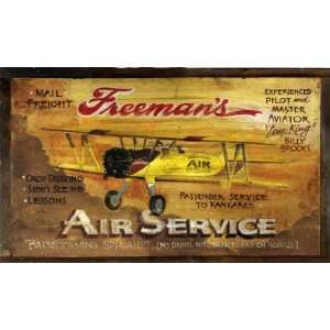  Vintage Aviation Signs   Freemans Air Service Biplane 