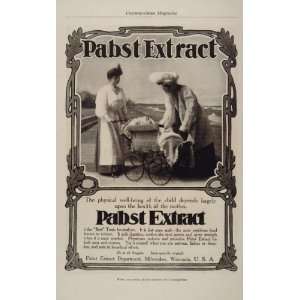  1906 Vintage Ad Pabst Extract Mother Baby Carriage NICE 