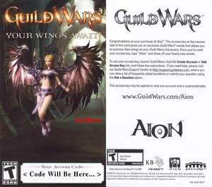 Guild Wars  Aion Wings Emote Code  RARE  *BRAND NEW*  