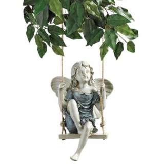 Swinging Fairy Garden Sculpture Lofty Swing Statue  