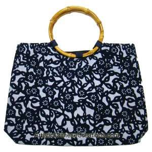   Clothing & Accessories Chinese Batik Handbag   Flowers Home