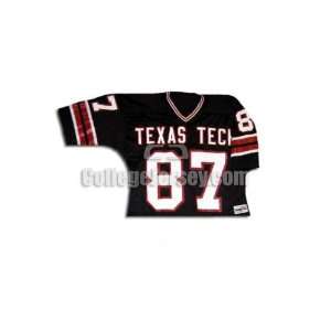  Black No. 87 Game Used Texas Tech Spanjan Football Jersey 