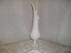 fenton vintage white art glass handkerchief high swung 3735 pedestal
