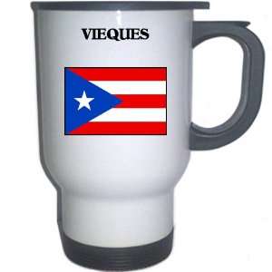  Puerto Rico   VIEQUES White Stainless Steel Mug 