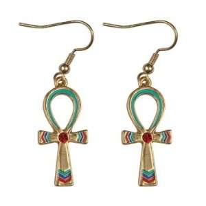  Ankh Earrings   Pewter   1 Height Jewelry