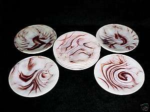 Akro Agate Large Interior Panel Red/White PLATES HTF / Childrens 