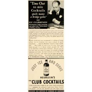  1937 Ad Heubleins Club Rum Cocktails Liquor Culbertson 