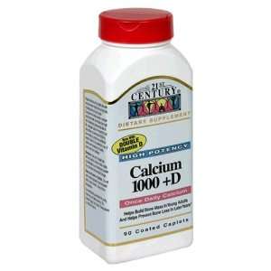  21st Century Calcium, 1000mg Plus Vitamin D, 90 Tablets 