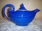 Halls Aladdin Cobalt Blue w/Gold Trim 6 cup Teapot   Excellent 