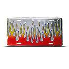 FIRE FLAMES FLAME FIREFIGHTER METAL LICENSE PLATE TAG