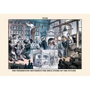 Puck Magazine The Prohibition Movement   20x30 Gallery Wrapped Canvas 