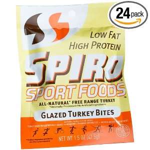 Spiro Sport Foods Glazed Turkey Bites, 1.5 Ounce Bags (Pack of 24 