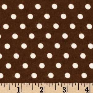  44 Wide Flannel Dots Brown/White Fabric By The Yard 