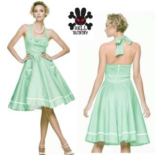 Hell Bunny Olivie Mint Green Vintage Pinup Dress Rockabilly Retro 