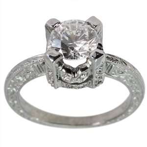 Antique Diamond Engagement Ring With GIA CERTIFIED H VS2 0.72ct Center 