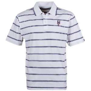  Cutter & Buck New York Mets White Griffin Bay Striped Polo 