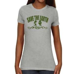   Owls Ladies Save the Earth Slim Fit T Shirt   Ash