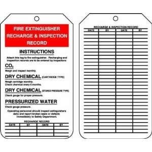 FIRE EXTINGUISHER RECHARGE AND INSPECTION RECORD Tags RV Plastic (5 7 