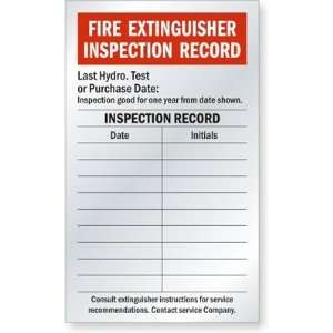  Fire Extinguisher Inspection Labels Aluminum Foil Tag, 5 