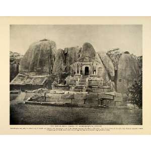 1912 Print Isurumuniya Temple Anuradhapura Ceylon Architecture 