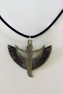 ISIS Winged Pewter Pendant Necklace New  