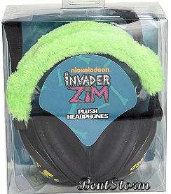 Invader Zim Gir Alien Robot Plush EARS Black Cups DJ STEREO HEADPHONES 
