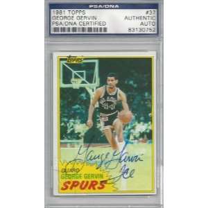  George Gervin Autographed/Hand Signed 1981 Topps Card PSA 