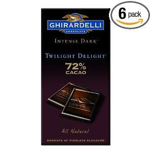 Ghirardelli Chocolate Intense Dark Bar, Twilight Delight 72% Cacao, 3 