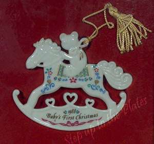   Babys First 1st Christmas Tree Ornament Rocking Horse ~ Minty  