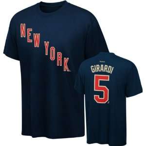  Dan Girardi Navy Reebok Name and Number New York Rangers T 