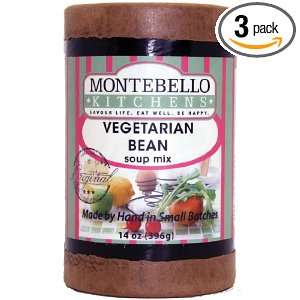 Montebello Kitchens Vegetarian Bean, 14 Ounce (Pack of 3)  