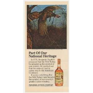  1981 Flying Wild Turkey Ken Davies art Natl Heritage Print 