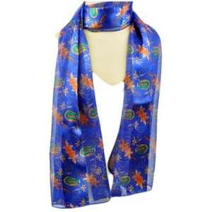   Tropical Flower Blue Orange Silky Scarf Wrap Shall