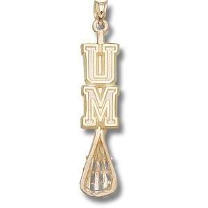 University of Maryland UM Lacrosse Stick Pendant (Gold Plated 