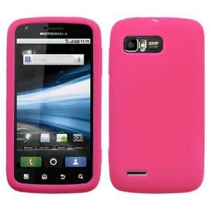 MOTOROLA MB865 (Atrix 2) Solid Skin Cover (Hot Pink) with 