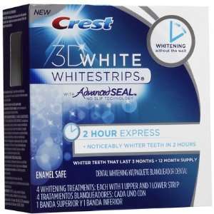 Crest 3D White 2 HR Express Whitestrips Dental Whitening Kit 4 ct 