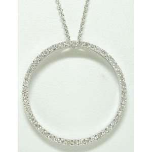  14k White Gold 1/2 Ctw Diamond Circle of Life Pendant 