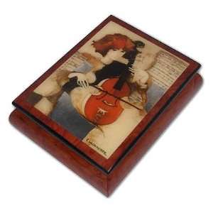  Girl Playing On Violin Theme Inlaid Ercolano Art Music Box 