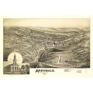  1892 Archbald Pennsylvania, Birds Eye Map