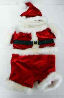   BEAR outfit SANTA Clause Christmas shirt hat pants red white velveteen