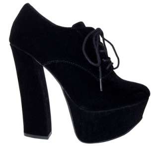 European Retro Sexy Suede Sky High Covered Platform Chunky Heel Lace 