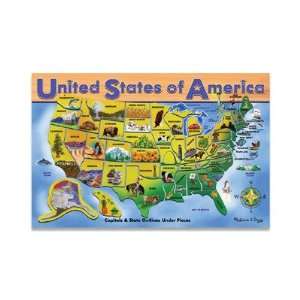  Usa Map Wooden Puzzle 16x12 45 Pcs Toys & Games
