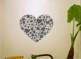 Colorful Heart print Decor Mural Art Wall Sticker Decal Y409 (various 